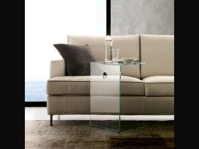 Tavolino moderno in cristallo Servente di Ponti Terenghi