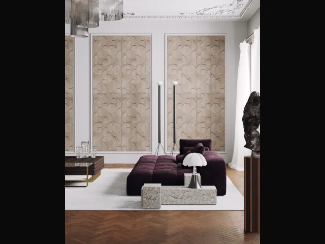 Carta da parati Adagio in multistrato di betulla decorato di Inkiostro Bianco
