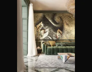 Carta da parati Goldenwall con illustrazione floreale Kookspook Inkiostro Bianco