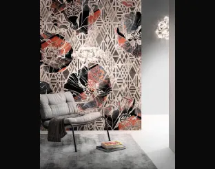 Carta da parati Goldenwall con illustrazione floreale geometrica Rustilux di Inkiostro Bianco