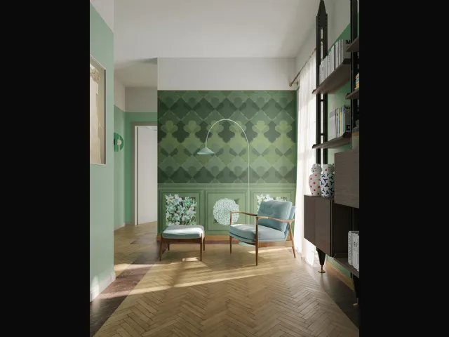 Carta da parati Vanità Bloom Zigano di Inkiostro Bianco