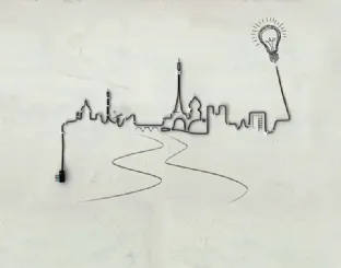 Carta da parati Ville Lumiere di Inkiostro Bianco