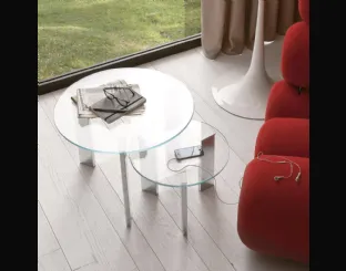 Tavolino Duo rotondo in vetro di Ponti Terenghi