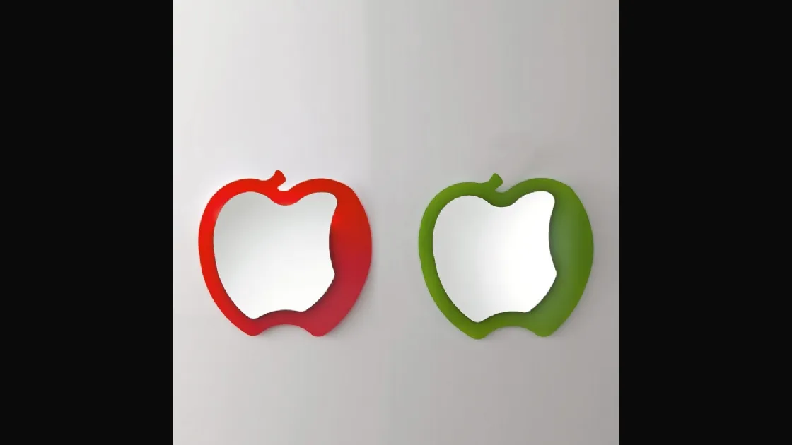 Specchio di design a forma di mela Fruit di Ponti Terenghi