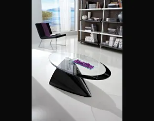 Tavolino ovale lucido di design Pamela La Primavera