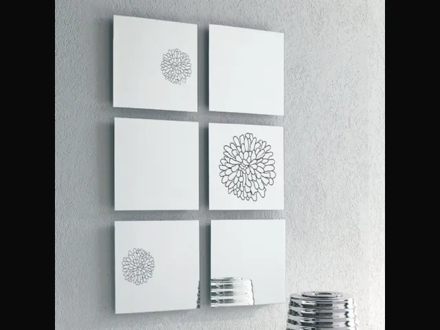 Specchio quadrato con serigrafia Frill di Ponti Terenghi