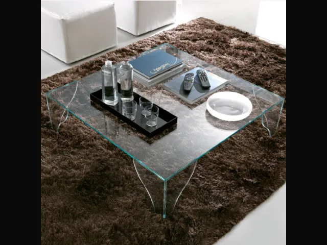 Tavolino quadrato Sipario in vetro di Ponti Terenghi