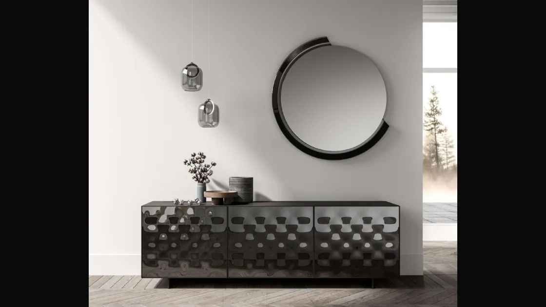 Specchio Kelly con cornice in vetro di Ozzio