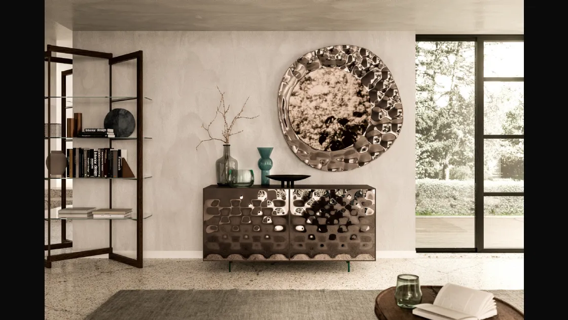 Specchio di design con cornice in vetro Sea di Ozzio