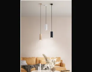 Lampada a sospensione Aloa disponibile in bianco oro e nero di Ondaluce