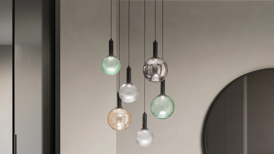 Lampada a sospensione Golf in vetro soffiato di Ondaluce