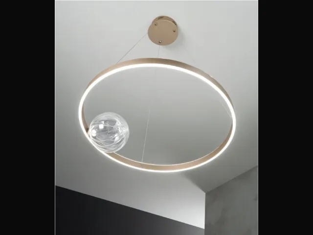 Lampada Lisboa in metallo e vetro soffiato di Ondaluce