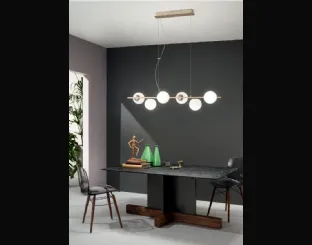 Lampada a sospensione in vetro soffiato e metallo Monile di Ondaluce