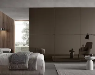 Armadio Atelier con ante scorrevoli Square a specchio color Bronzo di Adok