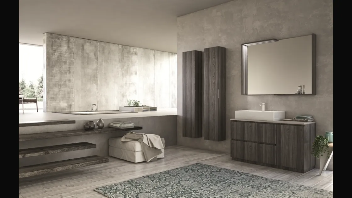 Mobile da Bagno a terra Original 04 in laminato Olmo notturno di Arredoquattro