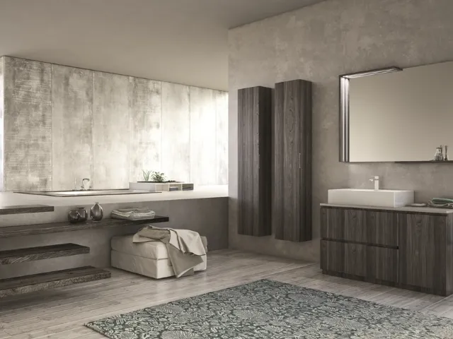 Mobile da Bagno a terra Original 04 in laminato Olmo notturno di Arredoquattro