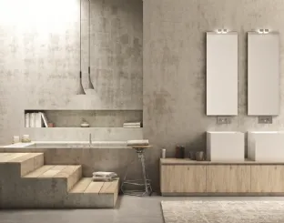 Mobile da Bagno a terra Original 06 in laminato rovere rustico di Arredoquattro