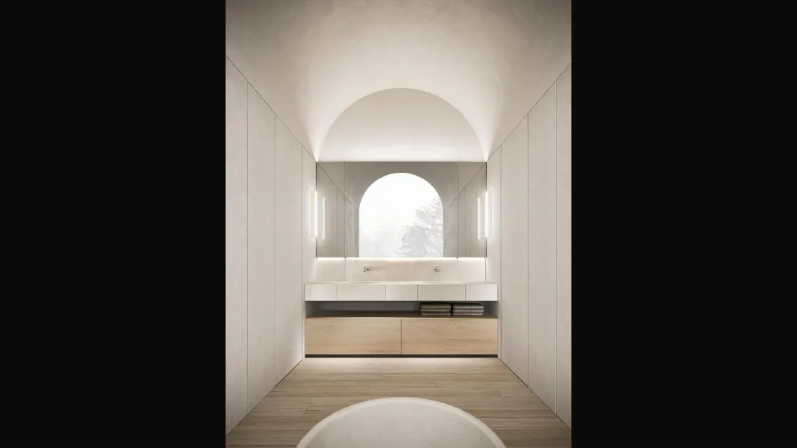 Mobile da Bagno a terra in legno e marmo Azuco 24 01 di Milldue
