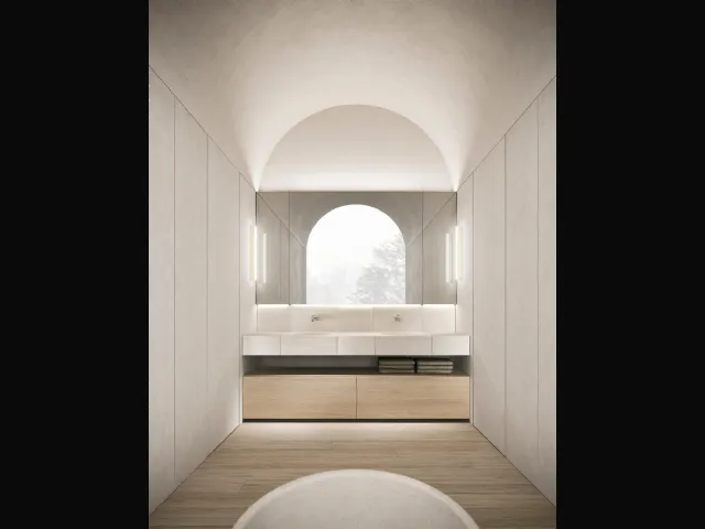 Mobile da Bagno a terra in legno e marmo Azuco 24 01 di Milldue