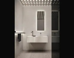Mobile da Bagno sospeso in marmo Bianco Siberia Azuco 24 02 di Milldue