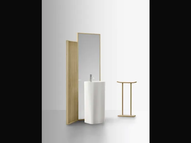 Mobile da Bagno in rovere con monolite a terra in Cristalplant Azuma 19 02 di Milldue