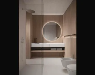 Mobile da Bagno sospeso in nobilitato Cipria Azuma 24 03 di Milldue