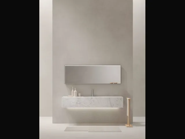 Mobile da Bagno sospeso in marmo Bianco di Carrara Azuma 24 05 di Milldue