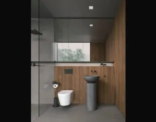 Mobile da Bagno in nobilitato Cannella e cemento Antracite Caba 24 03 di Milldue