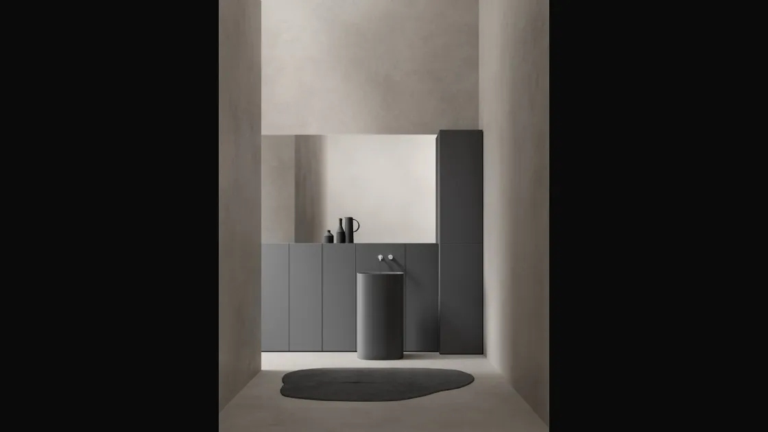Mobile da Bagno a terra finitura Sillmatt Lavica Caba 24 05 di Milldue