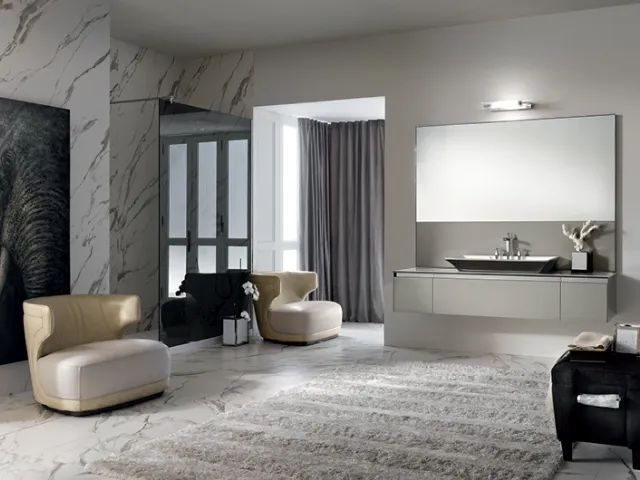 Mobile da Bagno sospeso laccato lucido Four Seasons 13 di Milldue