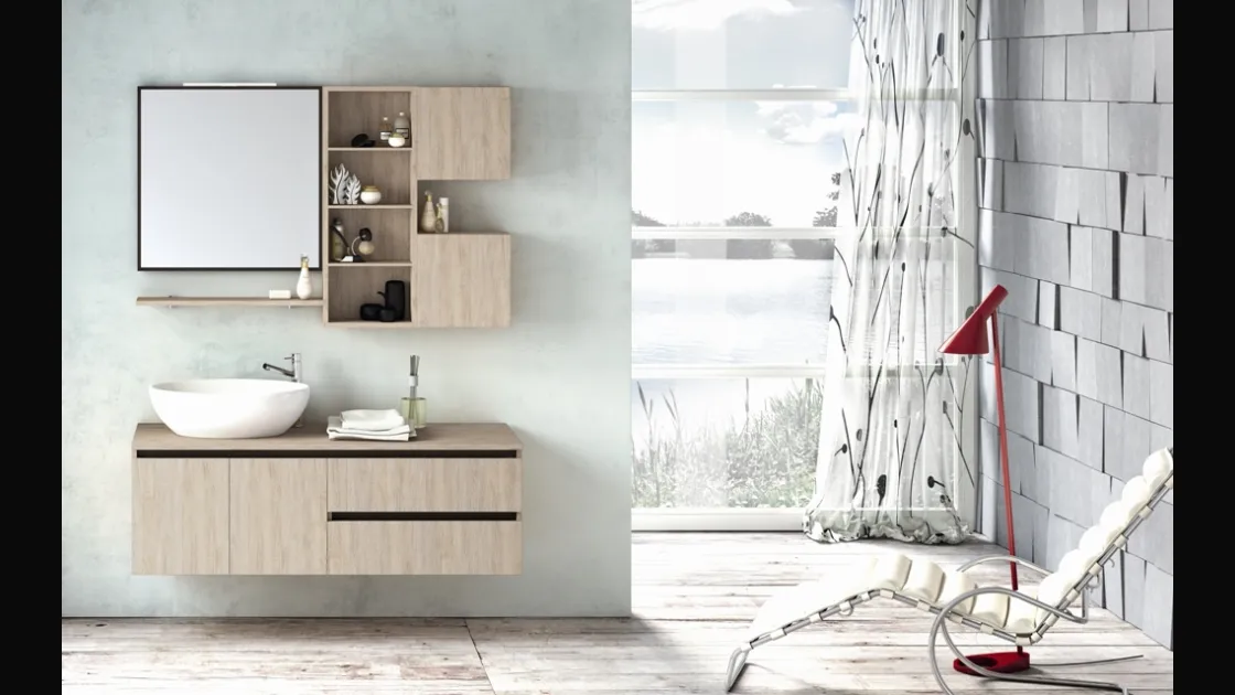 Mobile da Bagno sospeso Hope 03 in laminato di Arredoquattro