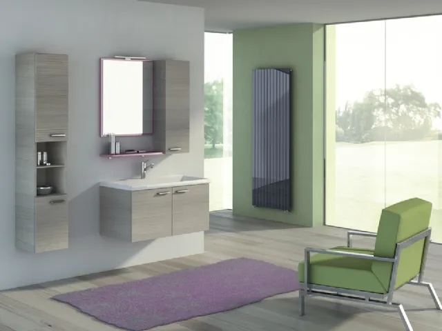 Mobile da Bagno sospeso Hope 10 in laminato pino chiaro di Arredoquattro