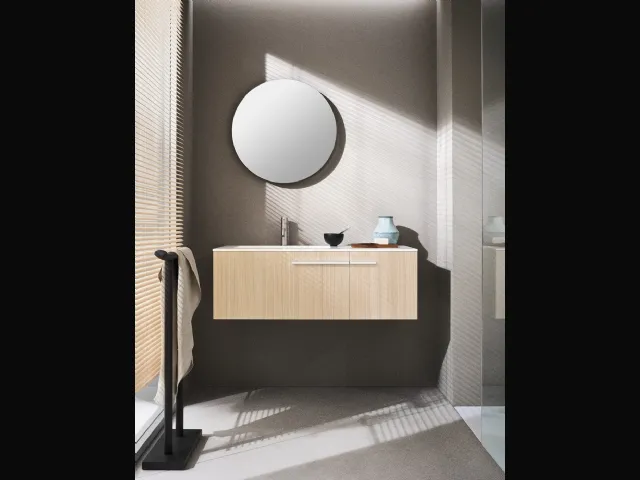 Mobile da Bagno sospeso in nobilitato venato vaniglia One 19 01 di Milldue