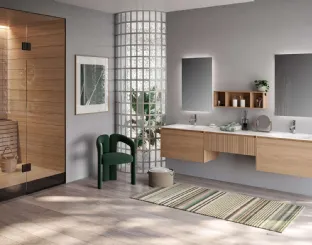 Mobile da Bagno sospeso in Rovere Genius 05 di Arredoquattro