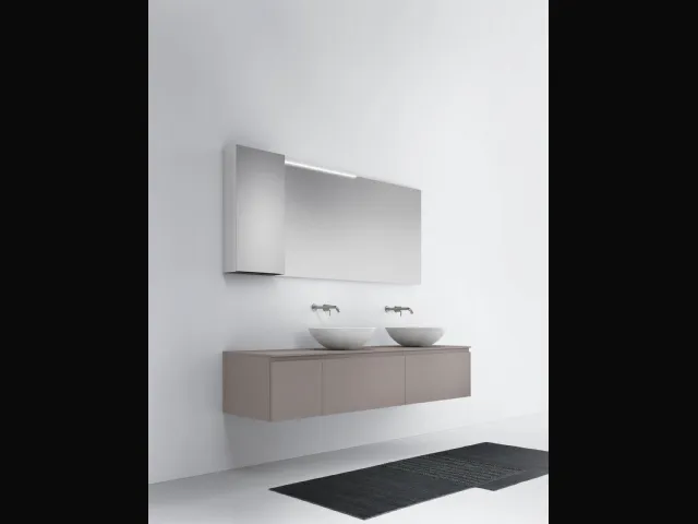 Mobile da Bagno sospeso in laccato opaco seta One 19 04 di Milldue