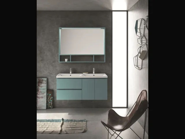 Mobile da Bagno sospeso Original 07 in laminato porcellana laccato acqua di Arredoquattro