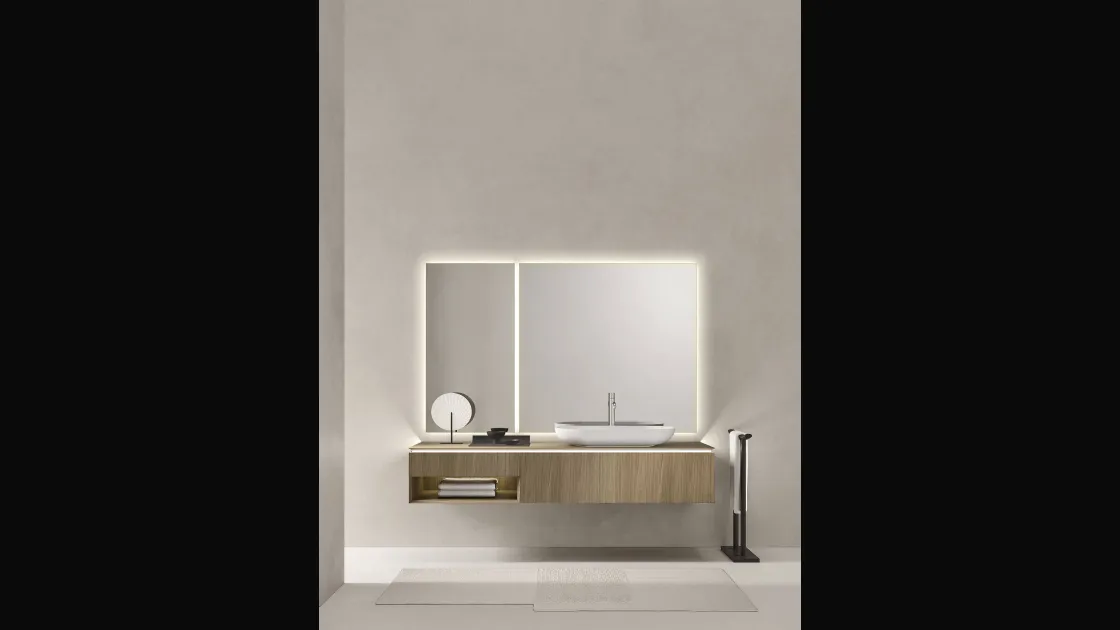 Mobile da Bagno sospeso in rovere miele Puro 19 06 di Milldue