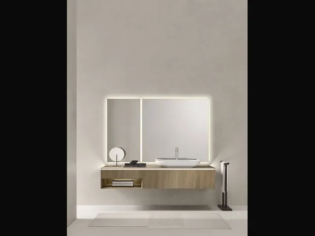 Mobile da Bagno sospeso in rovere miele Puro 19 06 di Milldue