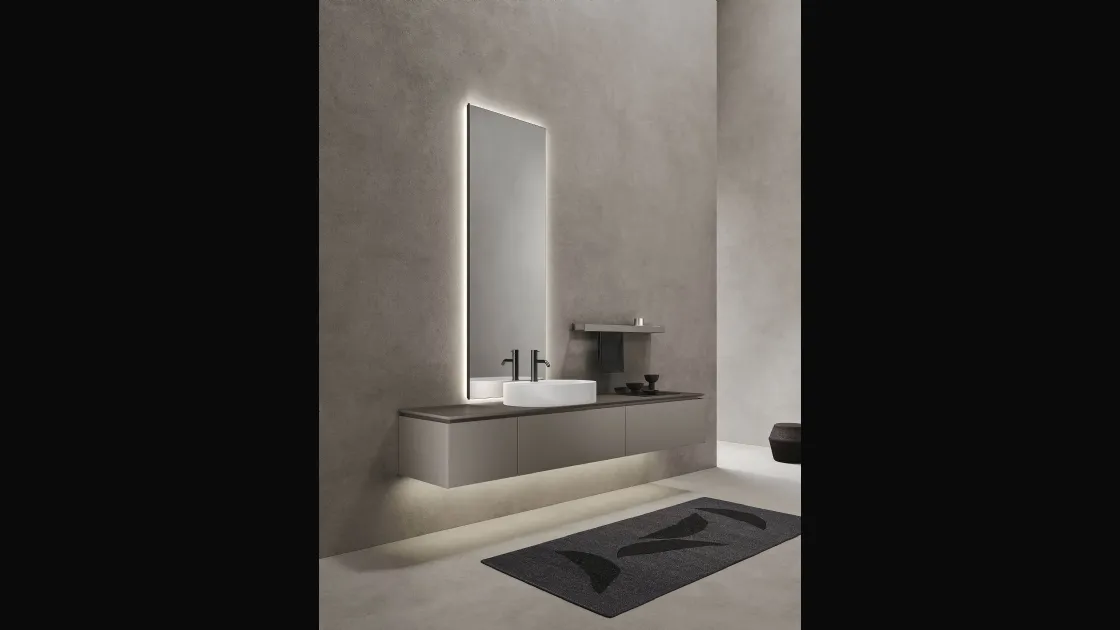 Mobile da Bagno sospeso in laccato opaco Puro 24 08 di Milldue