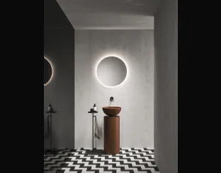 Lavabo a terra in cemento laccato caffè Saba 24 01 di Milldue