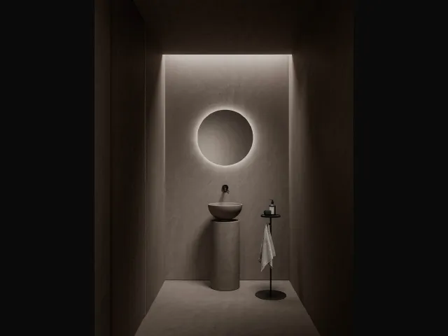 Lavabo a terra in cemento argilla Pece Saba 24 02 di Milldue