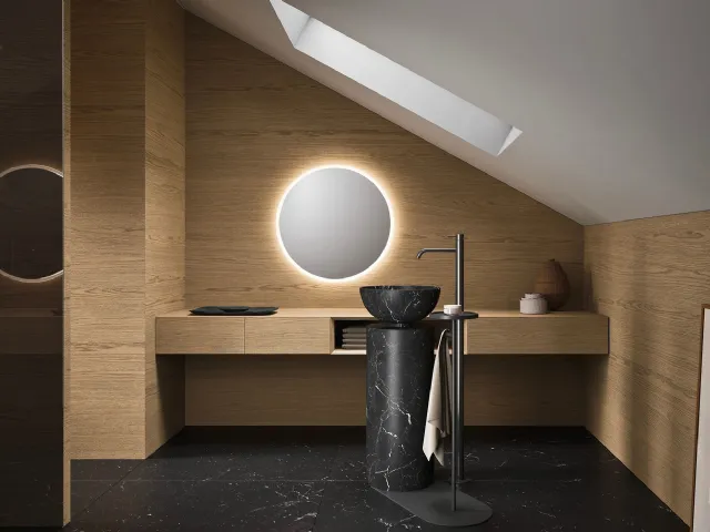 Lavabo a terra in marmo nero Marquinia 24 03 di Milldue