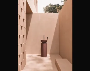 Lavabo da terra in cemento argilla Rosso Saba 24 05 di Milldue