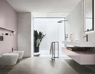 Mobile da Bagno sospeso in laccato opaco ametista Sintesi 24 08 di Milldue