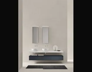 Mobile da Bagno sospeso in laccato Zaffiro opaco Sintesi 24 07 di Milldue