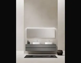 Mobile da Bagno sospeso in laccato opaco pietra Sintesi 24 02 di Milldue