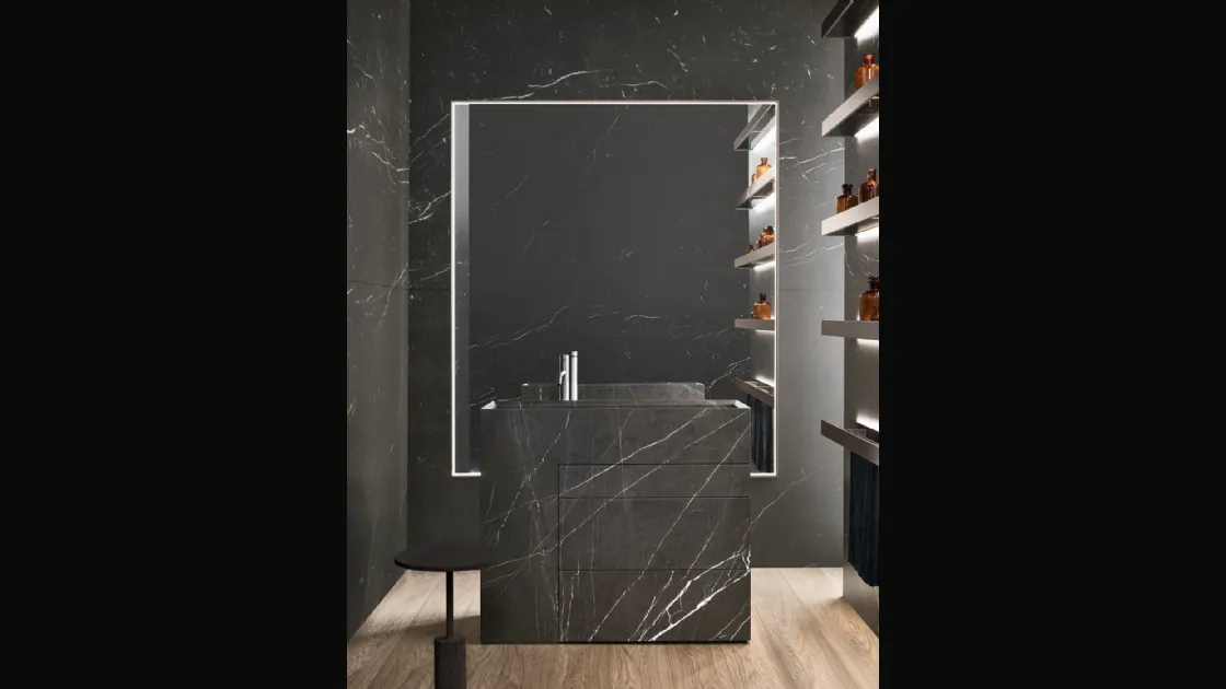 Mobile da Bagno a terra in marmo grafite Touch 24 03 di Milldue