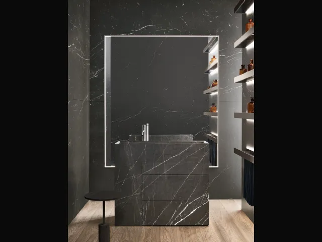 Mobile da Bagno a terra in marmo grafite Touch 24 03 di Milldue