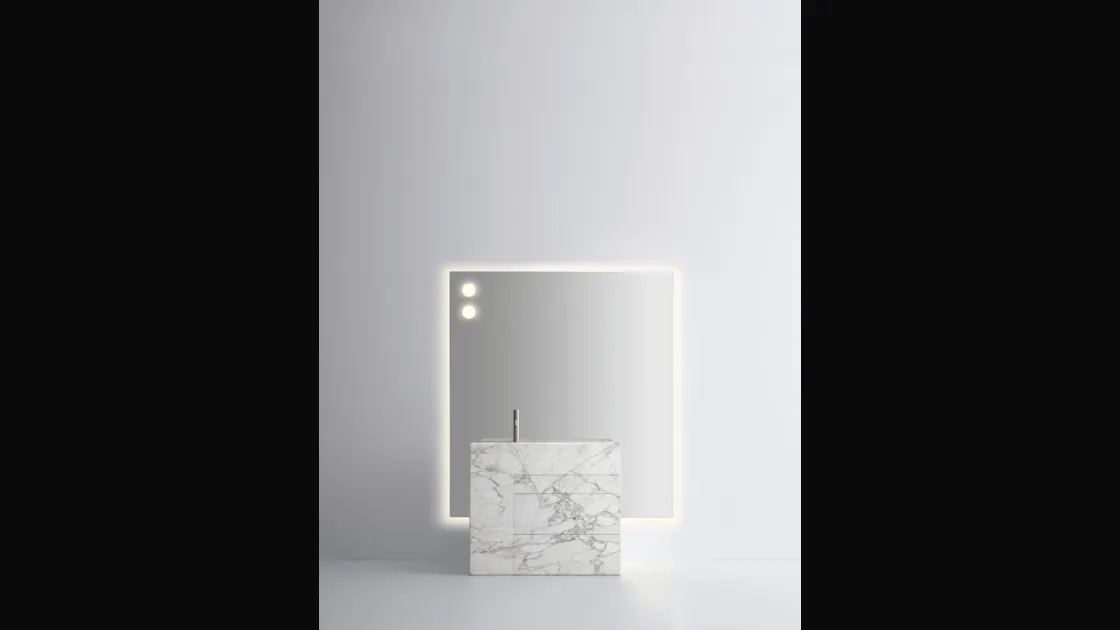 Mobile da Bagno in marmo Bianco arabescato Touch 19 02 di Milldue
