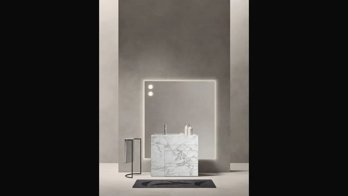 Mobile da Bagno in marmo Bianco arabescato Touch 24 02 di Milldue